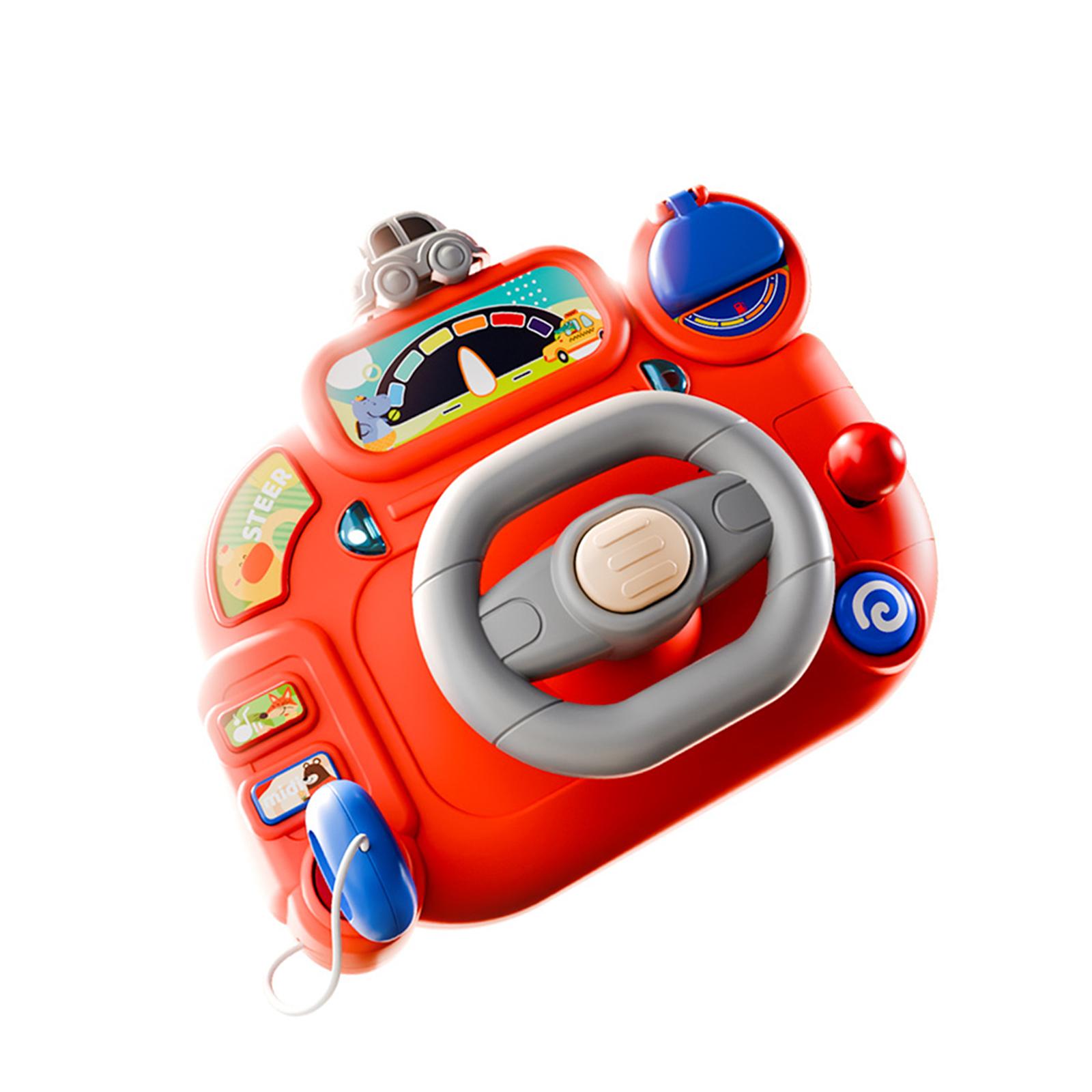 Steering Wheel Toy for Baby Pushchair Musical Driving Wheel for Motor Skill Educational Toy Interactive Game 2 Years+