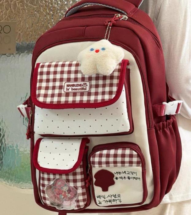 Schoolbag New Schoolbag High Value Dopamine Cute Girl Backpack Campus Junior High School High School Students Large Capacity Backpack