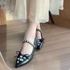 Women's Fashion Soft Sole Single Shoes Summer New Pointed Head Shallow Mouth Crystal Buckle Anti-slip Wear-resistant Flat Shoes