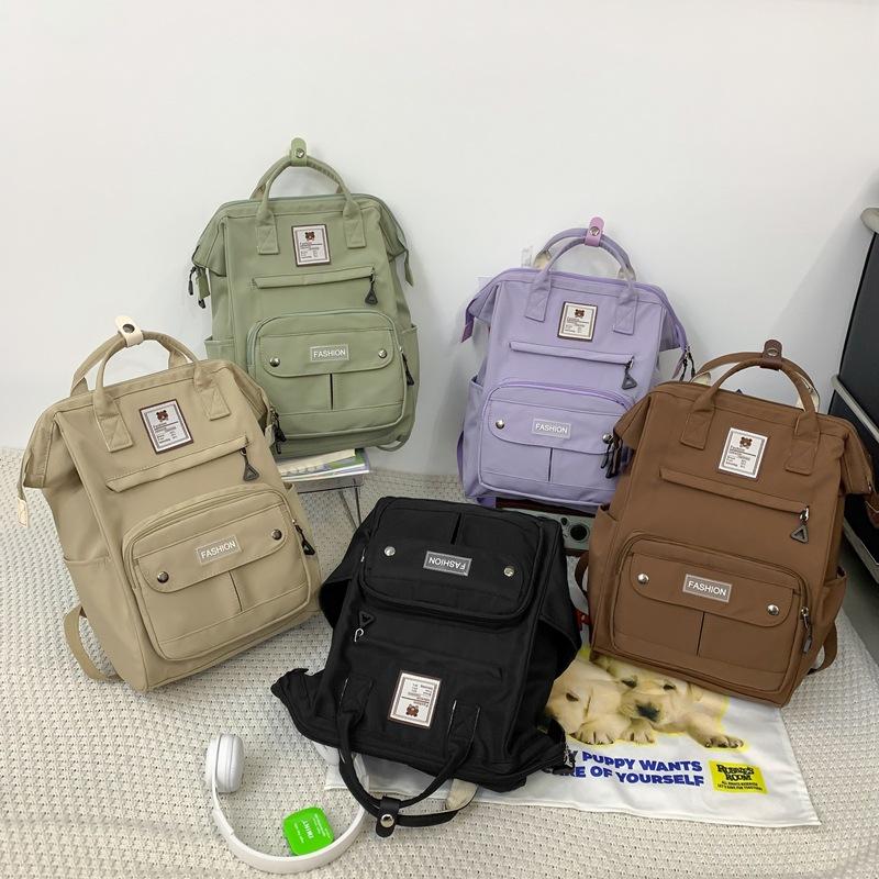 Fashion Japanese Literary Schoolbag Women'S Simple, Lightweight And Large-Capacity Student Backpack Outdoor Travel Leisure Bag