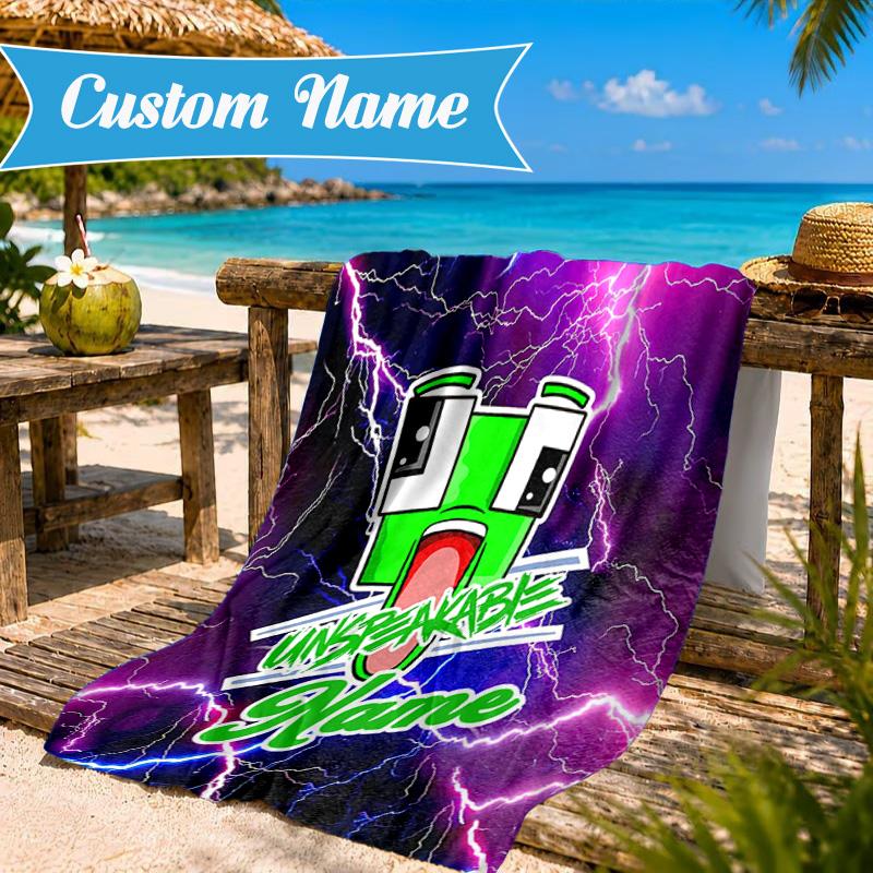 Custom Name Space Alien Un-speakable Beach Towel Microfiber Beach Towel, Lightweight and Quick-Dry, for Summer Travel, Swimming Pool Gift