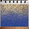 2D Royal Blue with Sparkling Gold Confetti Backdrop Photography Background Banner