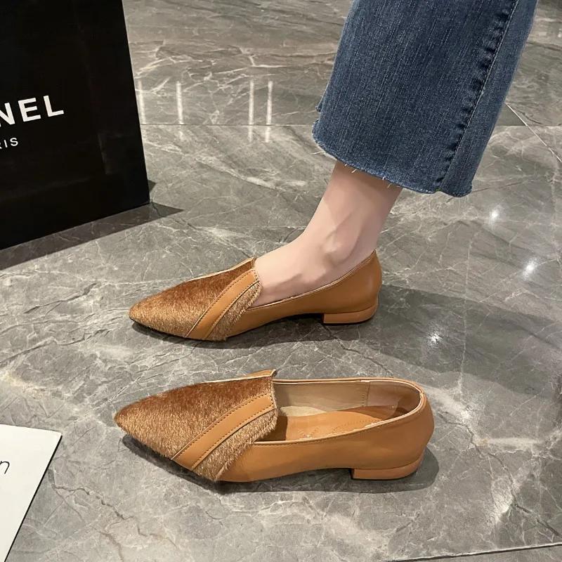 

Обувь для женщин 2024 года, горячая распродажа, женские туфли на высоком каблуке, модные офисные и карьерные туфли-лодочки, женские туфли с острым носком и низким каблуком 40 абрикосовый