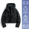 Womens Short Outdoor 3-in-1 Waterproof Windproof Jacket With Fleece Liner Hiking Camping Travel