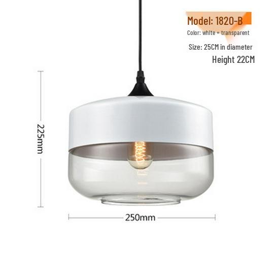 

Современный минималистичный скандинавский подвесной светильник - стеклянная лампа для ресторана, бара, гостиной, спальни или магазина Includes 4W Edison LED, Warm Light