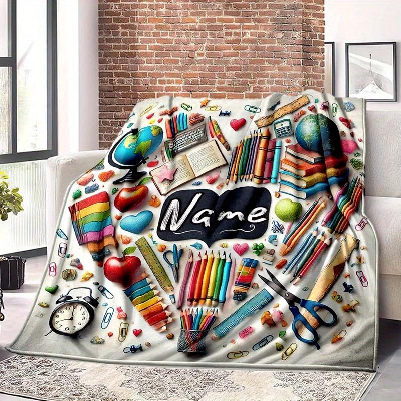 Teacher'S Day Thanksgiving Gift Customize Your Name Blanket Warm Comfortable And Soft Blankets Are Suitable For Home Lunch Break Blanket Office Sofa