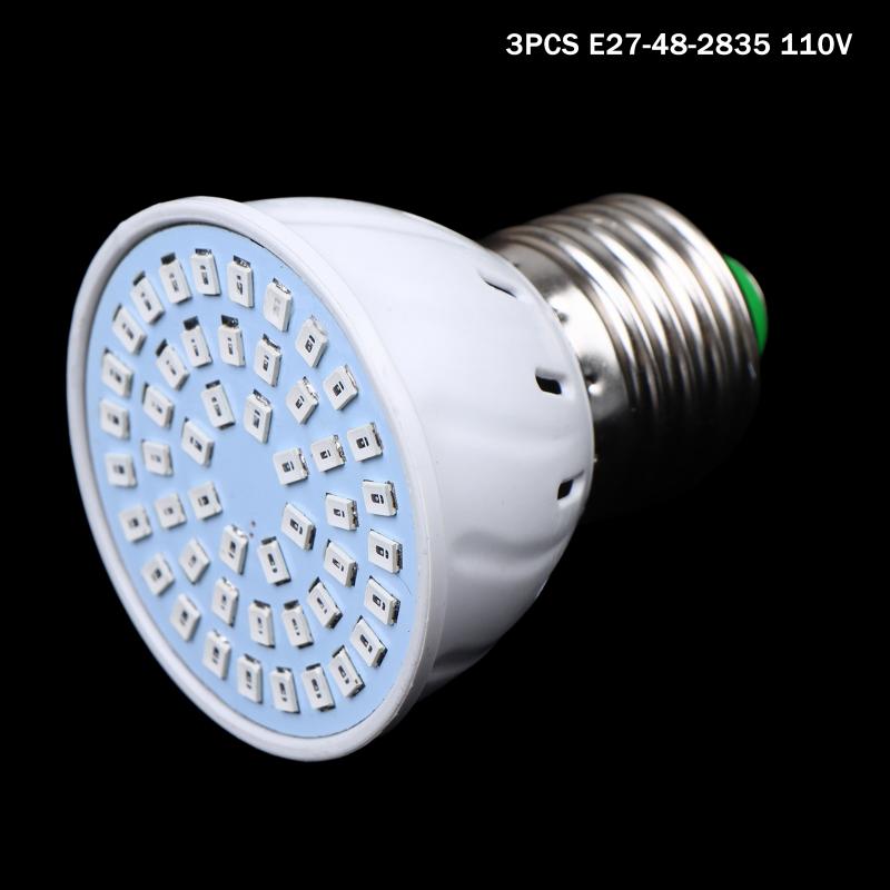 3Pcs E27 LED Plant Grow Light 110V 220V Hydroponic Growth Light Full Spectrum Indoor Hydroponics Flower Seedling Phyto Lamp