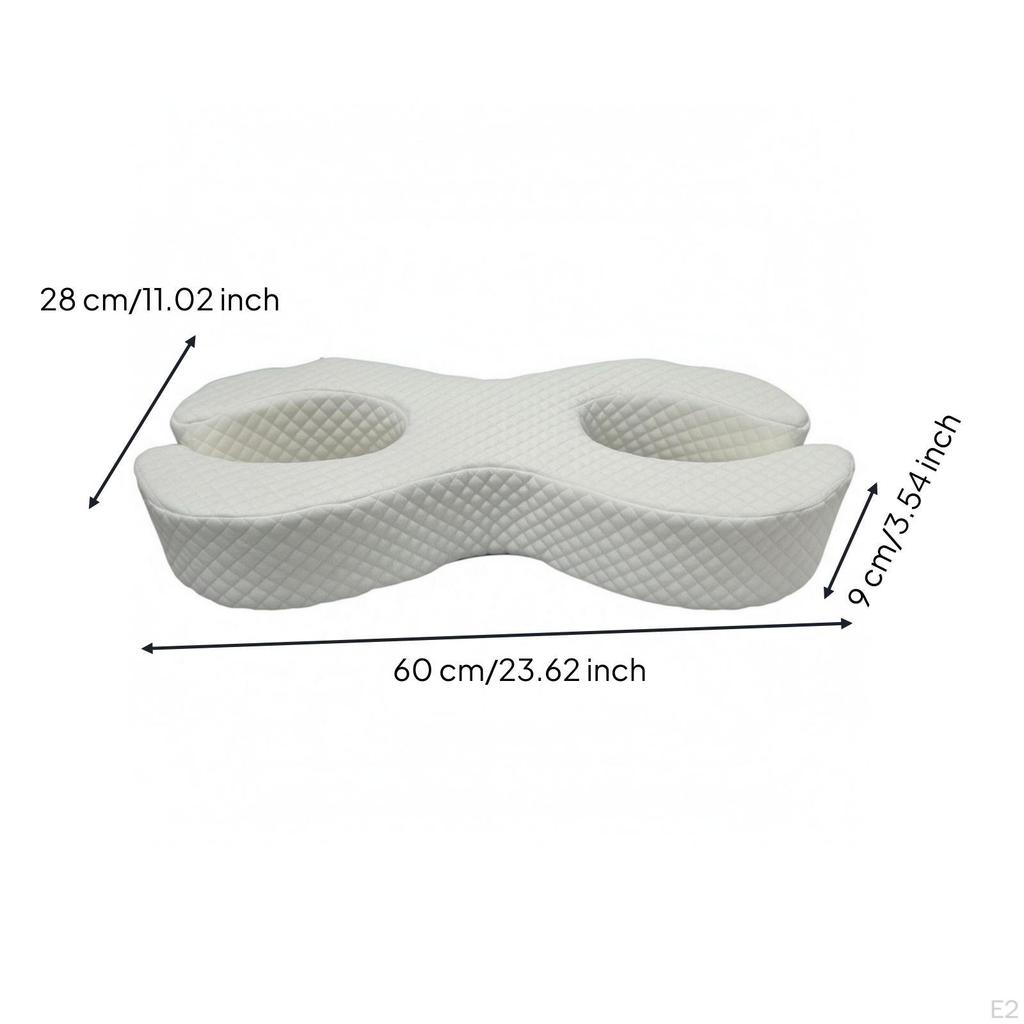 Side Sleeping Pillow DoubleC Shape Contoured Cutout Openings 6CM