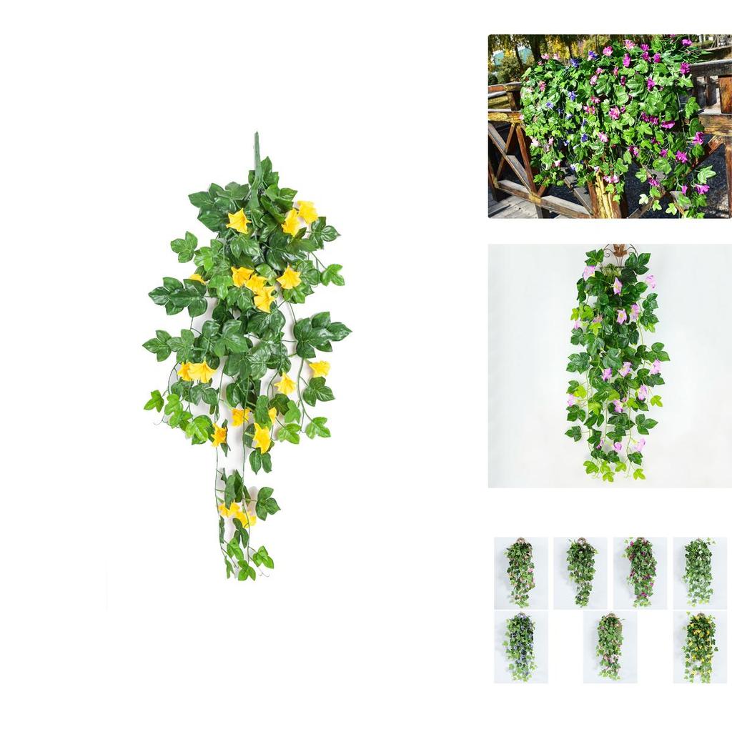 Stunning Faux Silk Morning Glory Hanging Basket For Artistic Home Wall Display Ideas