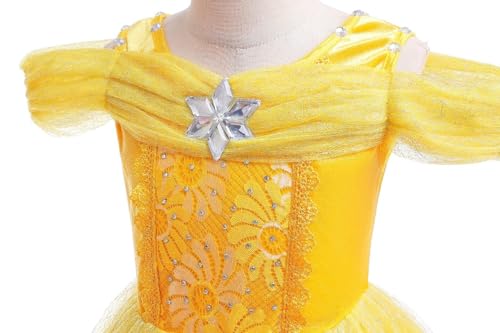 Dressy Daisy Girls' Princess Dress-Up Costume, Halloween and Christmas, Butterfly Decor, Children's Dress, Age 2, Yellow