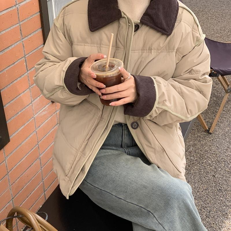 Winter New Down Cotton Clothes Women's Short Trend Loose Thickened Cotton Coat