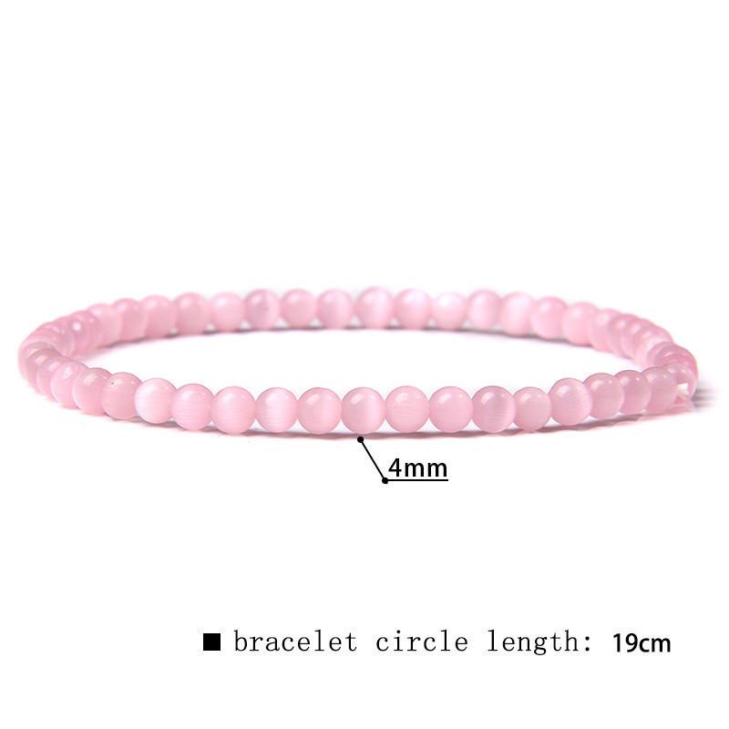 4mm Natural Agate Mini Energy Bracelet Women's Glossy Beads Semi-Precious Pulsera Jewellery Bracelet Bracelet