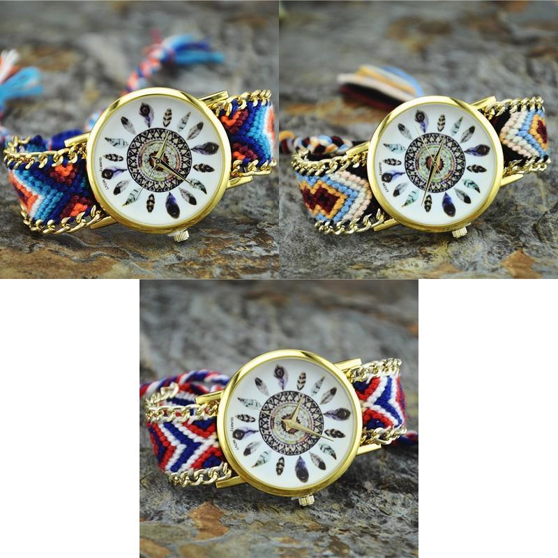 Dreamcatcher Womens Woven Watch With Glass Dial For Gift And Casual Wear