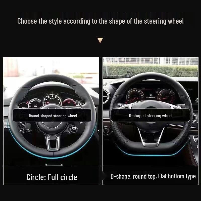 Carbon Fiber Perforated Leather Car Steering Wheel Cover - All Seasons.