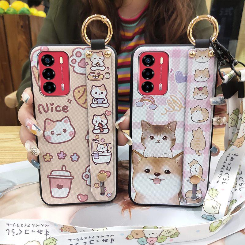 Durable Ring Phone Case For ZTE Blade V40 Vita/A72 Anti-dust Fashion Design Anti-knock Phone Holder Waterproof Wristband