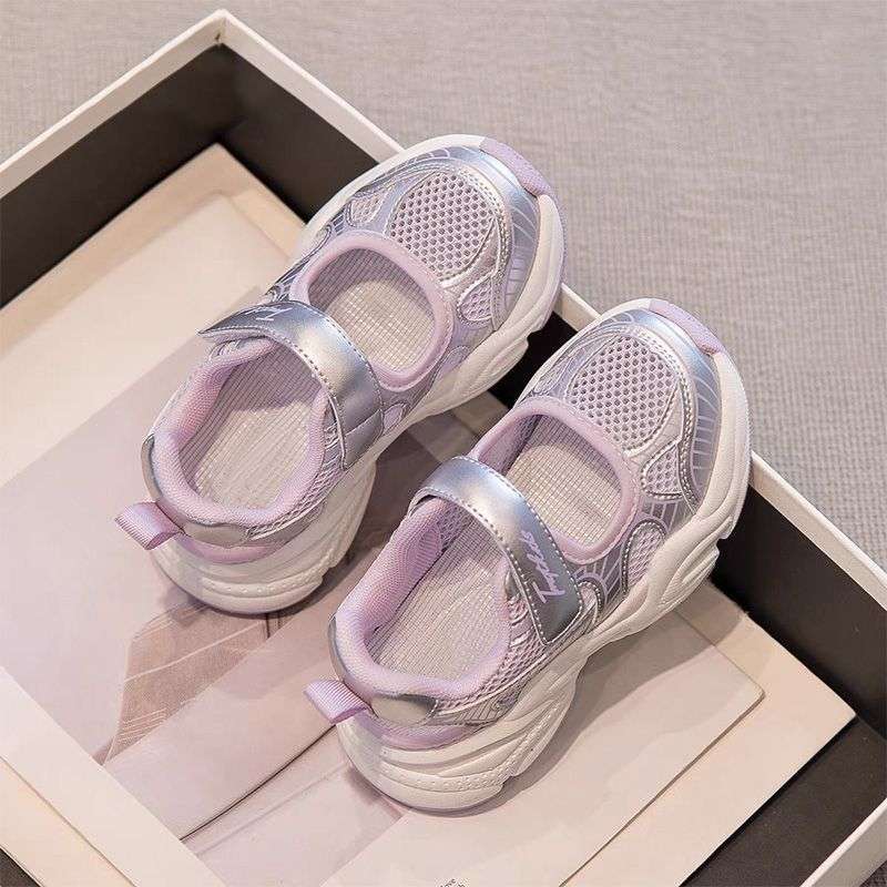 Girls bag head sandals 2025 summer new children's net shoes girls sports shoes boys hollow mesh casual shoes