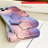 2DFlat Hexagonal Gradient Wall Phone Case All Inclusive Film Hard iPhone Case, Compatible with iPhone 18 Pro Max 17 16 15 14 13 12 11