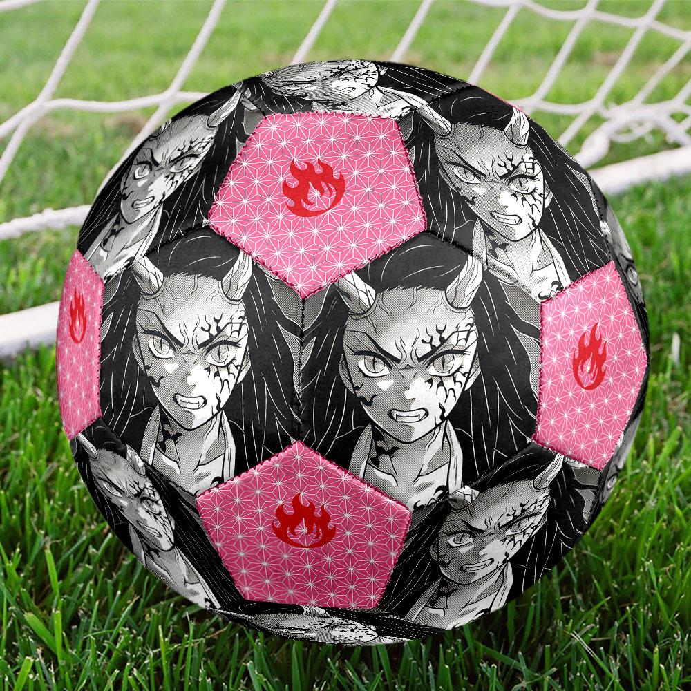 1pc Demon Slayer Kimetsu No Yaiba Soccer Ball Size 5 Indoor Soccer Ball Fashion Colorful Backyard Game - Great For Sports Fans Gift HE21