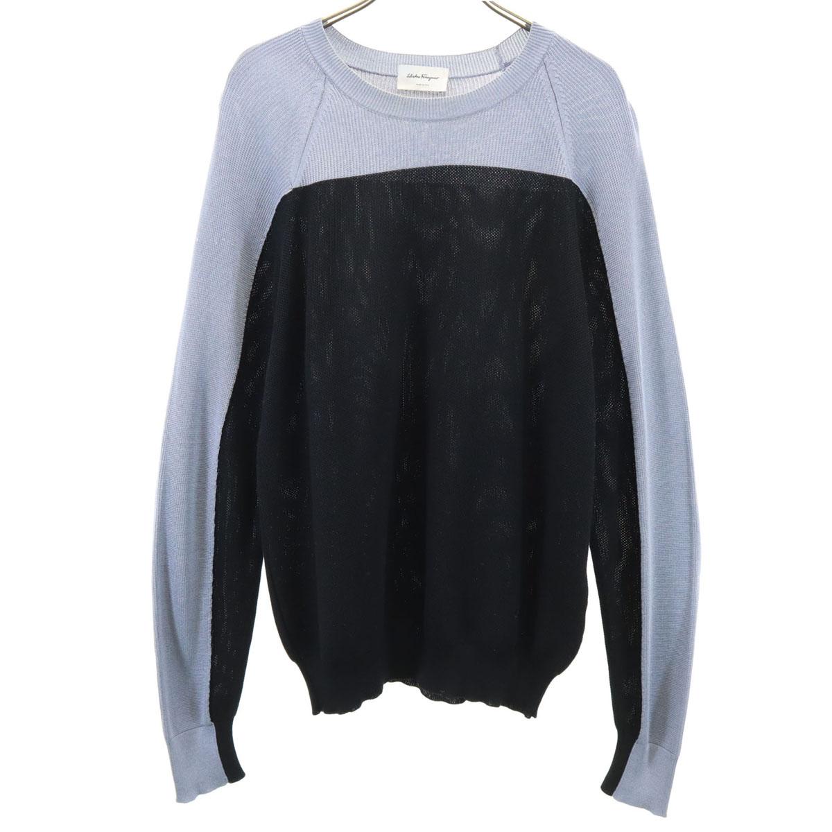 

Salvatore Ferragamo Made in Italy Silk Blend Long sleeve knit S black Men s Used