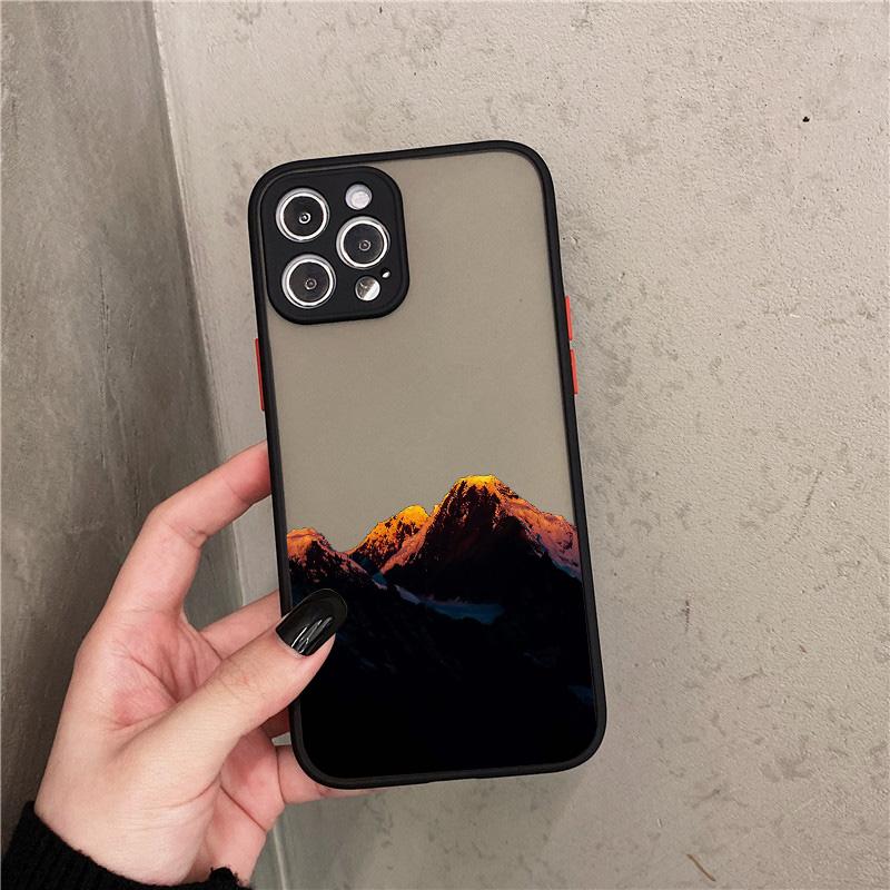 Snow Mountain Phone Case for iPhone 7 8 Plus SE2 X XR XS MAX 12 13 14 15 Mini 11 Pro Max Matte Back Shockproof Covers Fundas