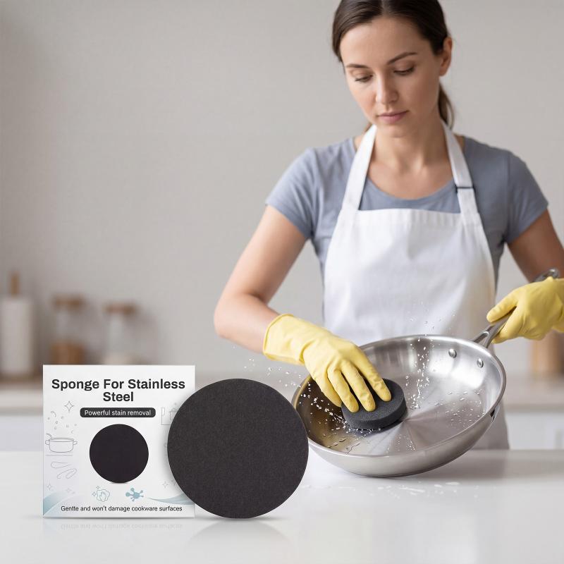 

Kitchen Stainless Steel Cleaning Sponge, Kitchen Cookware Cleaning And Wiping Oil Stains, Household Cleaning Tools чорний