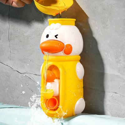 Juguetes para Bañera para Niños Pequeños Pato Rueda Hidráulica Giratoria Baño Ventosas Fuertes Cubo de Agua Divertidos Juguetes de Baño Regalos para Niños