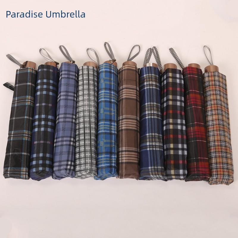 10 Bones British Style Extra Large Foldable Plaid Paradise Umbrella