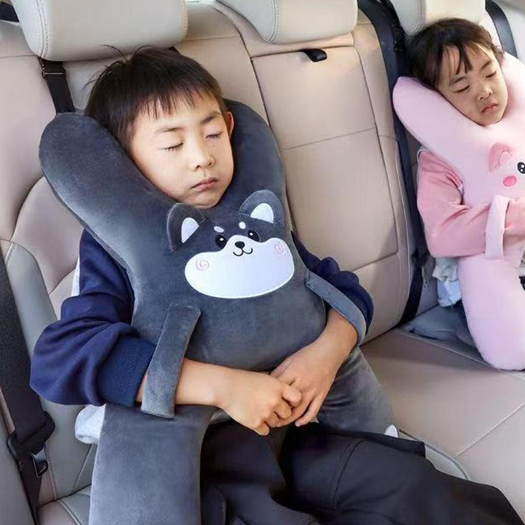 Almofada de Pescoço para Carro Infantil com Cinto de Segurança Auxílio para Dormir Previne Inclinação da Cabeça Banco Traseiro Conforto ao Dormir Durante Viagens de Longa Distância