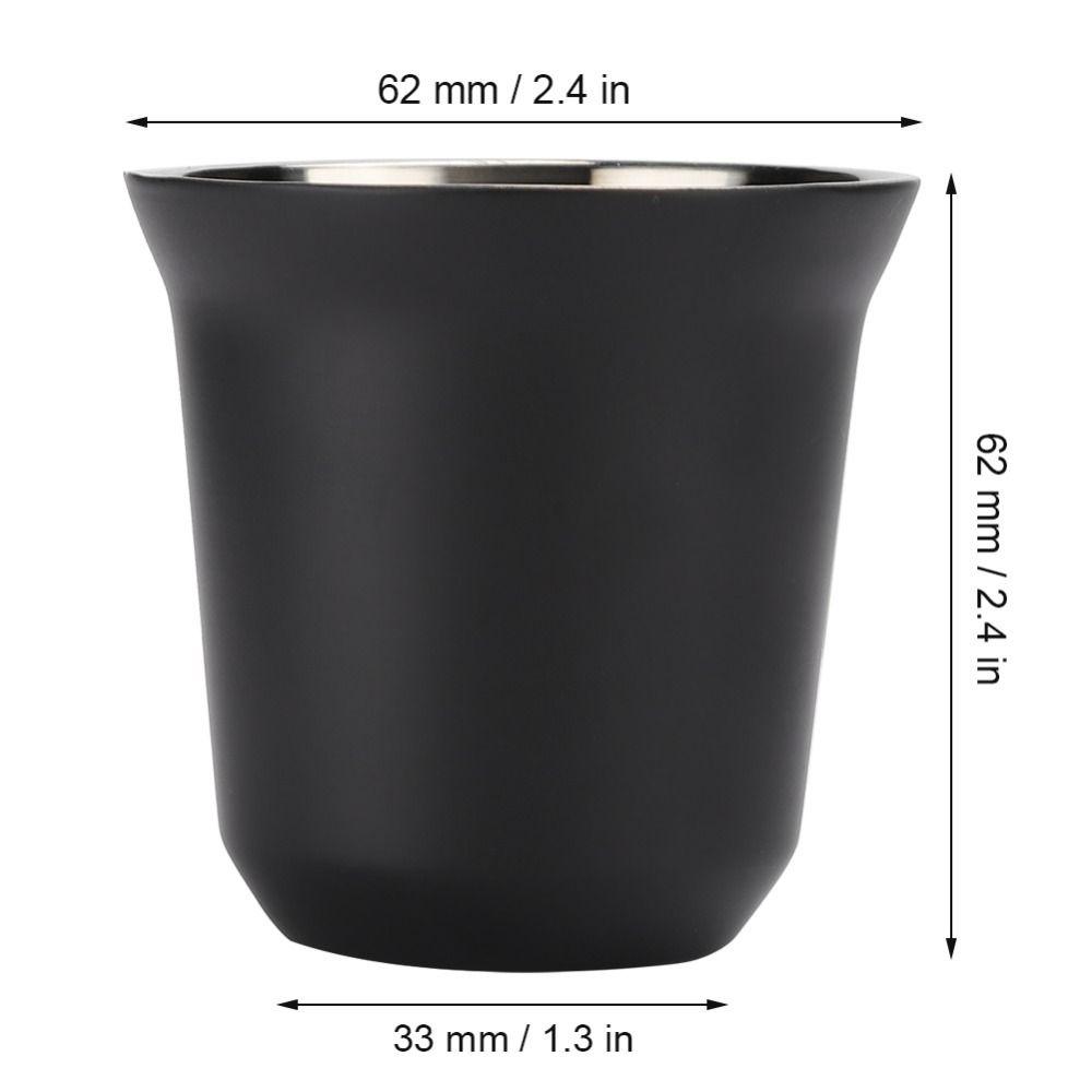 Double Wall Double Layer Coffee Cup Matte Black Demitasse Cups Espresso Cups  Espresso Drinking