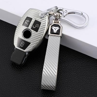 TPU Karbon Fiber Araba Akıllı Anahtar Kılıfı Çanta Anahtarlık Mercedes Benz CLS CLA GL R SLK AMG ABCS Sınıfı Tuşları