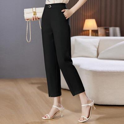 Paster Women's Casual Straight-Leg Cropped Pants