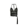 H Home European and American Women's Clothing Dark Punk Corns Black Strap Leather Corset Sexy Sexy Halter Backless Suspenders