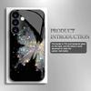 Butterfly Pattern Tempered Glass Phone Case Suitable for Samsung GalaxyS26 S25 S24 S23 S22 S20FE/Ultra/Plus Anti Drop Back Cover