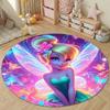 3D HD Princess Aladdin Cartoon Round Carpet, Living Room Bedroom Children's Room Comfort Rug, Non-Slip Durable Mat, Nice Gift