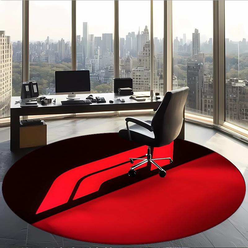 Formula 1 (6) Round Office Rug Decorative Floor Rug for Office Bedroom Living Room and Home Space
