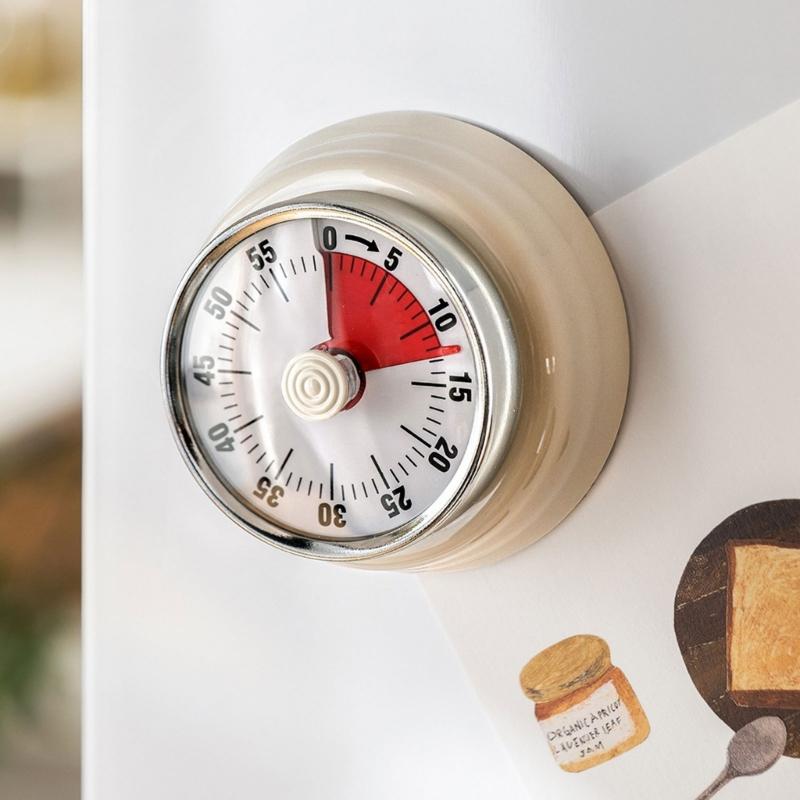 No Battery Mechanical Kitchen Timer Stainless Steel Visual Countdown Time Management For Cooking Baking Easy Operation