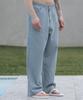 Dekkoloso Cool Flow Denim Wide Elastic Waist Pants [Light Blue]