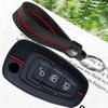 Premium Silicone Car Key Case Cover With Keychain-For Ford Ranger C-Max S-Max Focus MK3 Galaxy Mondeo Transit Tourneo