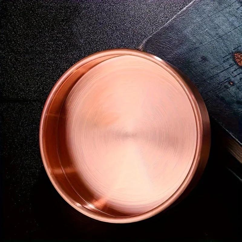 Buddhism Copper Manza Plate Auspicious Polishing Tantra Dish Buddhist 4.33 inch Tray Desktop Auspicious Altar Home Gift Decorati
