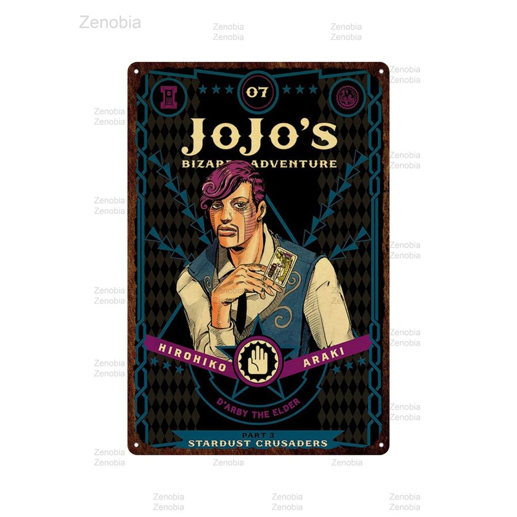Classic Anime Jojo's Bizarre Adventure Jojo Metal Poster Action Anime Retro Iron Painting Plaque Wall Art Cafe Bar Home Decor