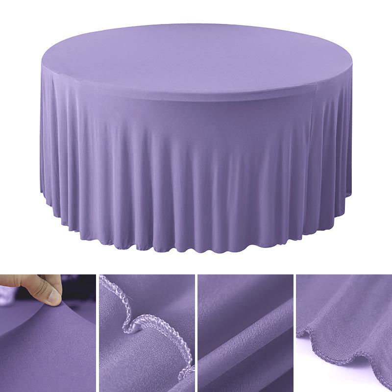 4/5/6FT Round Tablecloth Circular Polyester Table Cover Polyester Table Cloth for Hotel Banquet Birthday Party Table Decor
