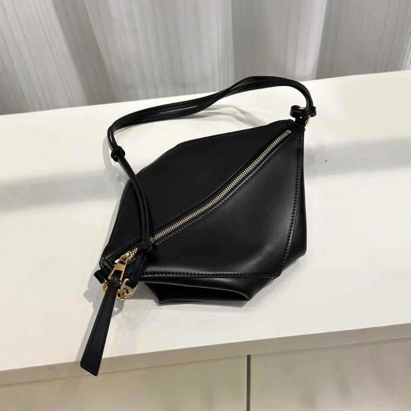 Genuine Leather Creative Foldable Geometric Handbag Women's New Cowhide Designer Niche Underarm Bag Light Luxury Commuter Bag