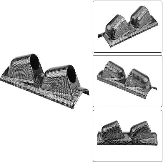 Carbon Fiber Universal Meter Gauge Pillar Mount Pod Holder Bracket Gauge Holder, for Auto Truck Boat Motorcycle (2 Hole)