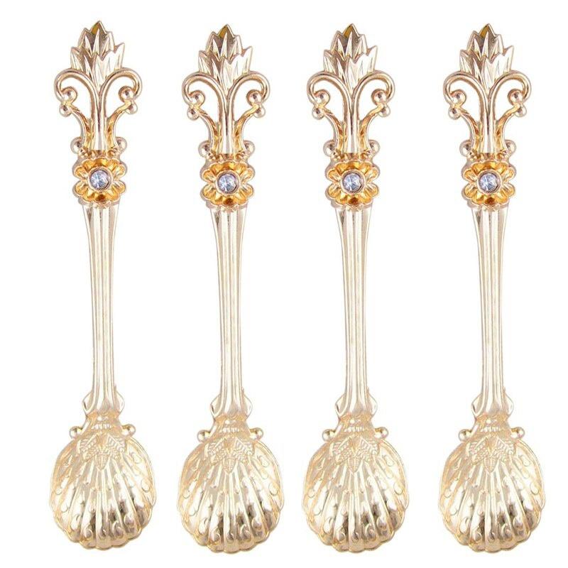 1PC 11cm Royal Style Metal Esculpido Colher de Café Conjunto Vintage Colher de Mesa Colheres de Chá Antigas Colheres de Café Colheres de Sopa