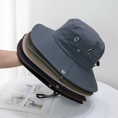 Schnell trocknende Kordelzug-Fischerhut Sonnenschutz atmungsaktiv Sonnenschutz Outdoor Wandern Fischerhut Western Cowboyhut