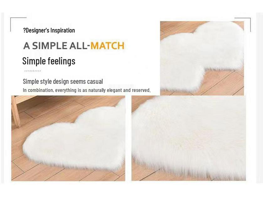 Cozy Imitation Wool Bedside Rug – Long-Pile Bedroom or Living Room Blanket Mat