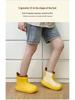 Korean-Style Chunky Heel High-Top Rain Boots for Women - Spliced Candy Color, Thick-Soled Rubber Shoes for All Seasons
