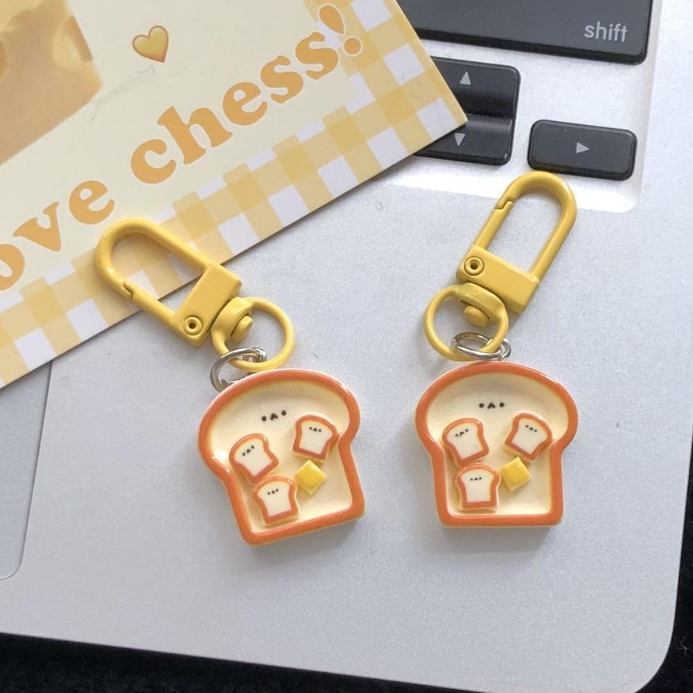Breakfast Food Breakfast Food Keyring Poached Egg Poached Egg Pendant Cartoon Toast Keychain  Kids