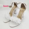 Women's Open Toe High Heel Sandals with Ribbon Pearl Chain - Plus Size Evening Summer Shoes
