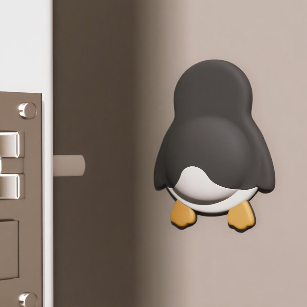 4pcs Cartoon Cute Pet Anti-Collision Pad PU Soft Door Sticker Refrigerator Door Back Wall Sticker Household Door Handle Protector